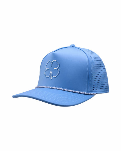 Black Clover Perforated Blue Golf Hat with Chrome Clover and Rope