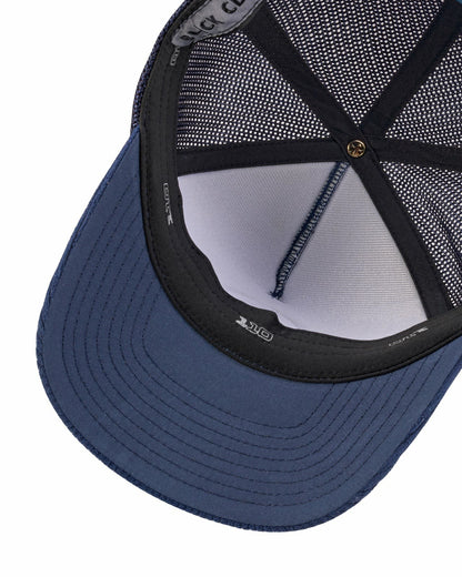 Black Clover Adjustable Navy Blue Mesh Hat for Golf and Fishing