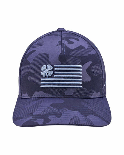 Black Clover Unisex Adjustable Blue USA Flag Patriotic Hat with Camo