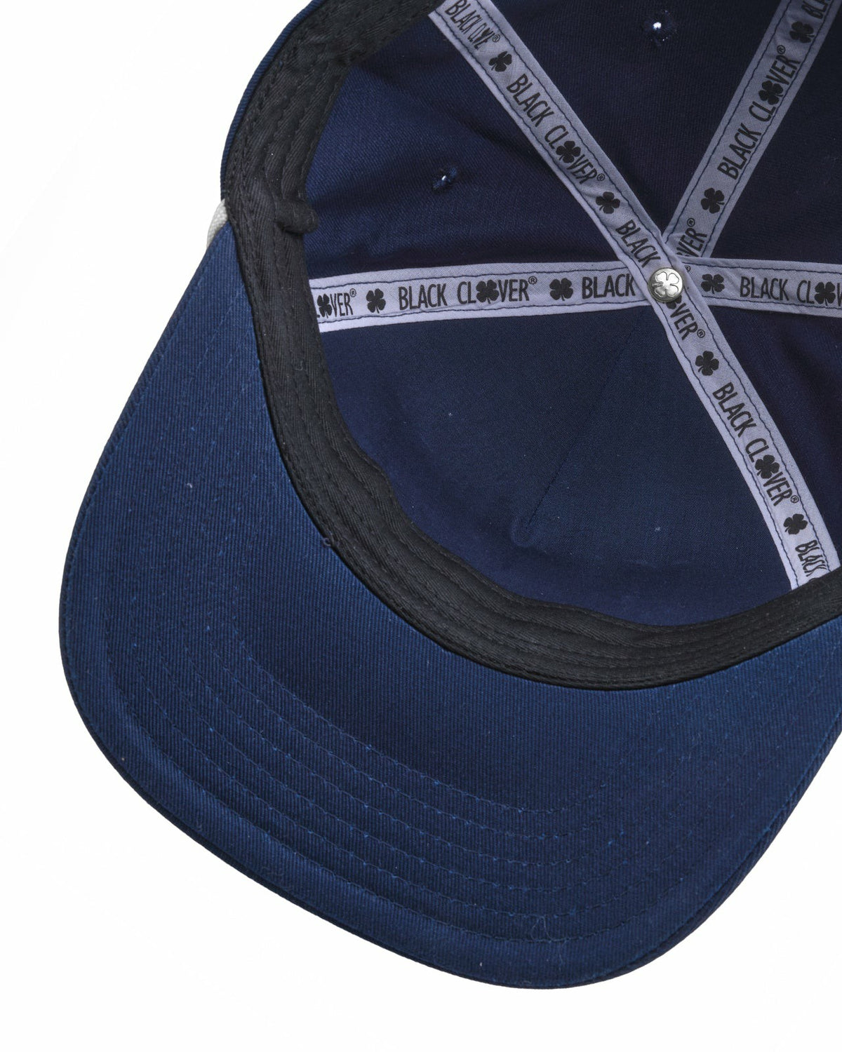 Black Clover Vintage Blue Golf Snapback Hat with White Clover