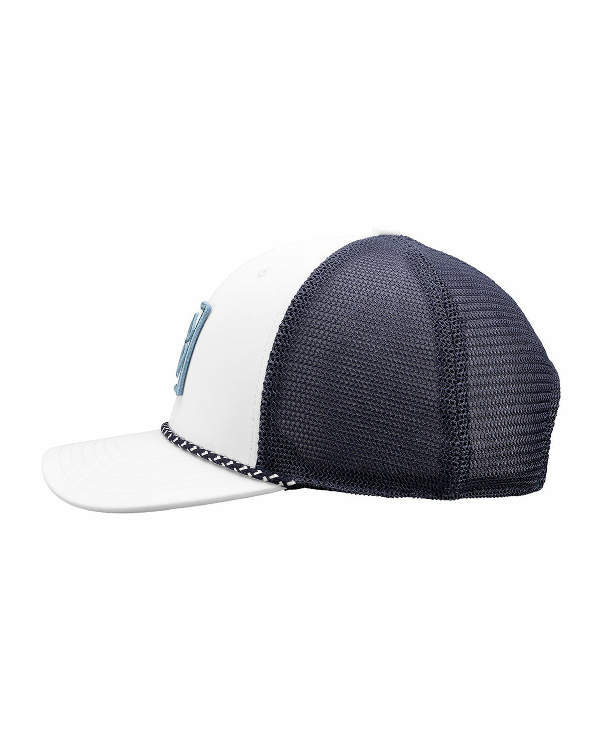 Black Clover White and Blue Mesh Golf Hat with Clover Icon