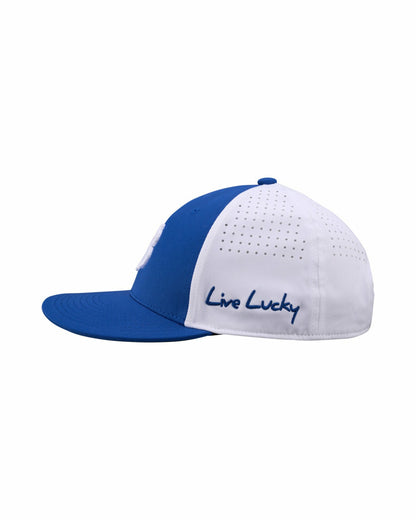 Black Clover Blue and White Perforated Golf Hat with Clover