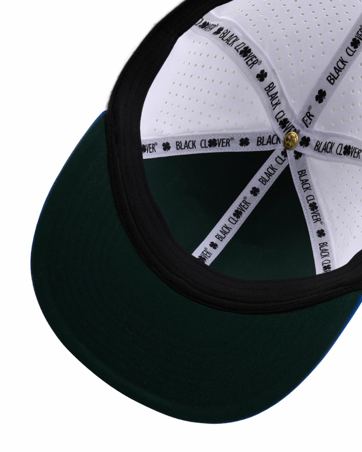 Black Clover Blue and White Perforated Golf Hat with Clover