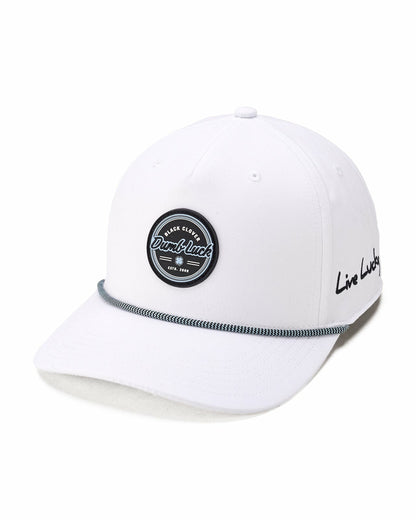 Black Clover White Lifestyle Golf Hat with Patch and Rope