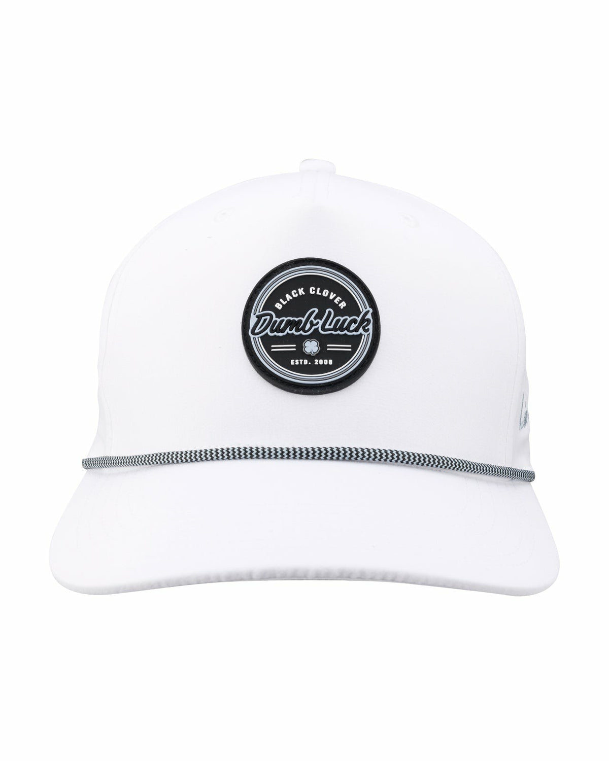 Black Clover White Lifestyle Golf Hat with Patch and Rope