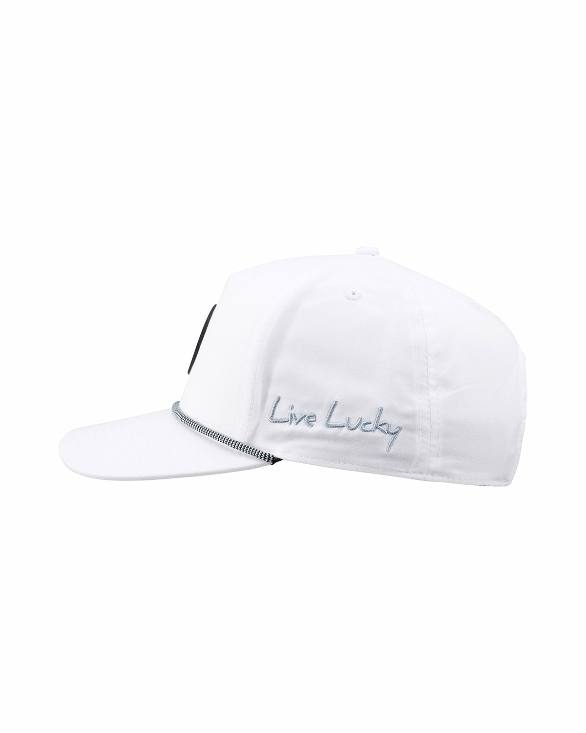 Black Clover White Lifestyle Golf Hat with Patch and Rope