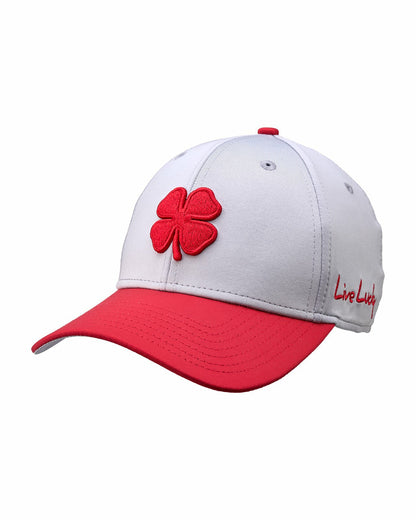 Black Clover Silver and Red Premium Clover Hat for Golf and Lifestyle