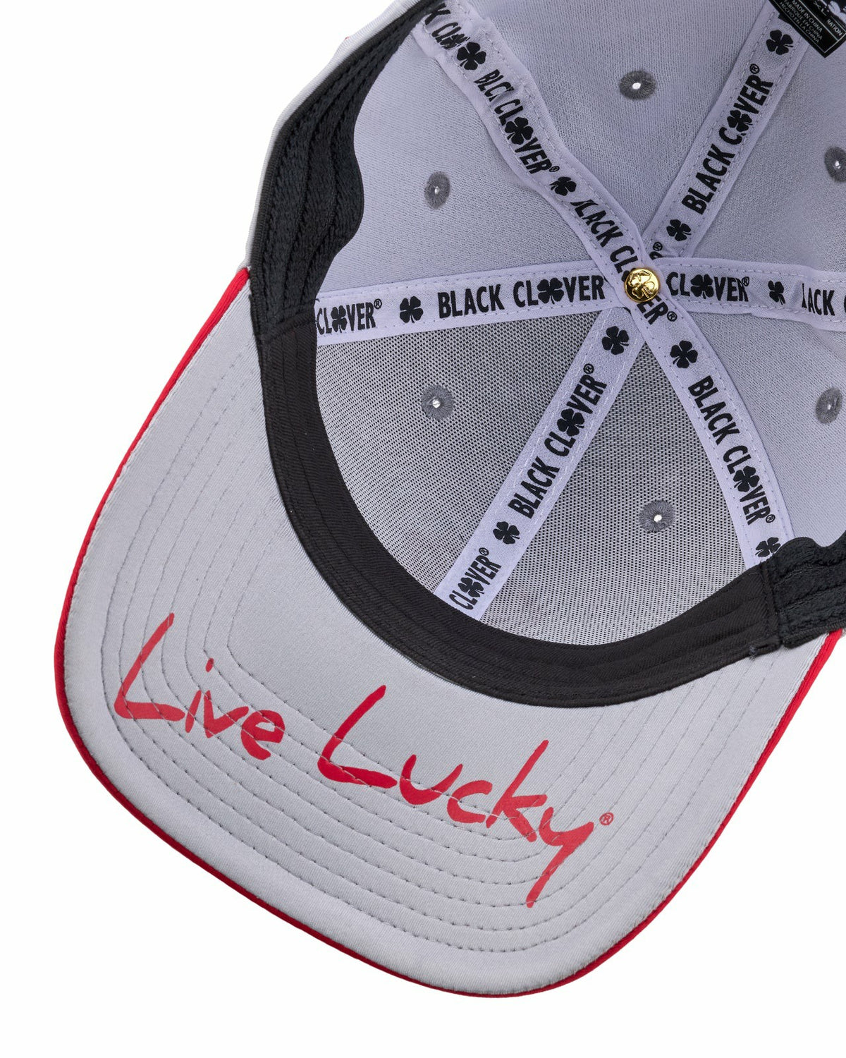 Black Clover Silver and Red Premium Clover Hat for Golf and Lifestyle