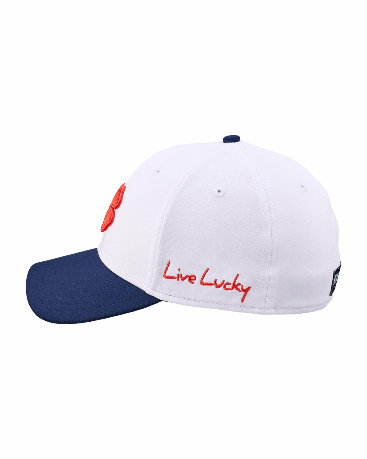 Black Clover White and Navy Blue Premium Clover Hat For Golf and Lifestyle