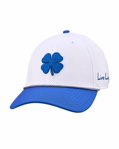 Black Clover Blue and White Premium Clover Hat for Golf and Lifestyle