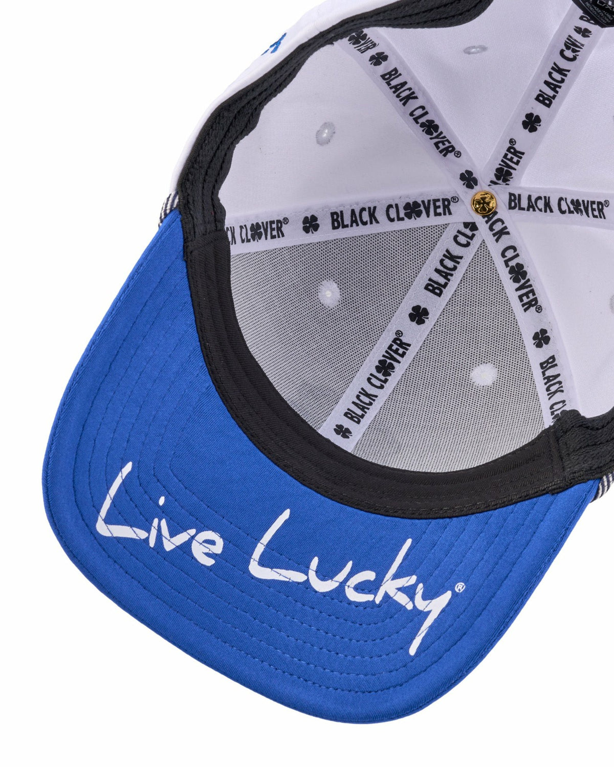Black Clover Blue and White Premium Clover Hat for Golf and Lifestyle