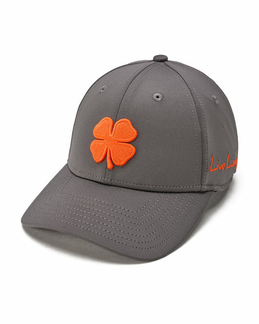 Black Clover Dark Grey and Orange Premium Clover Hat for Golf and Lifestyle