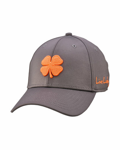 Black Clover Dark Grey and Orange Premium Clover Hat for Golf and Lifestyle