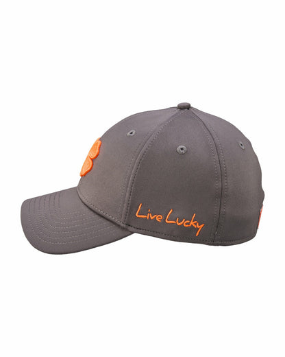 Black Clover Dark Grey and Orange Premium Clover Hat for Golf and Lifestyle