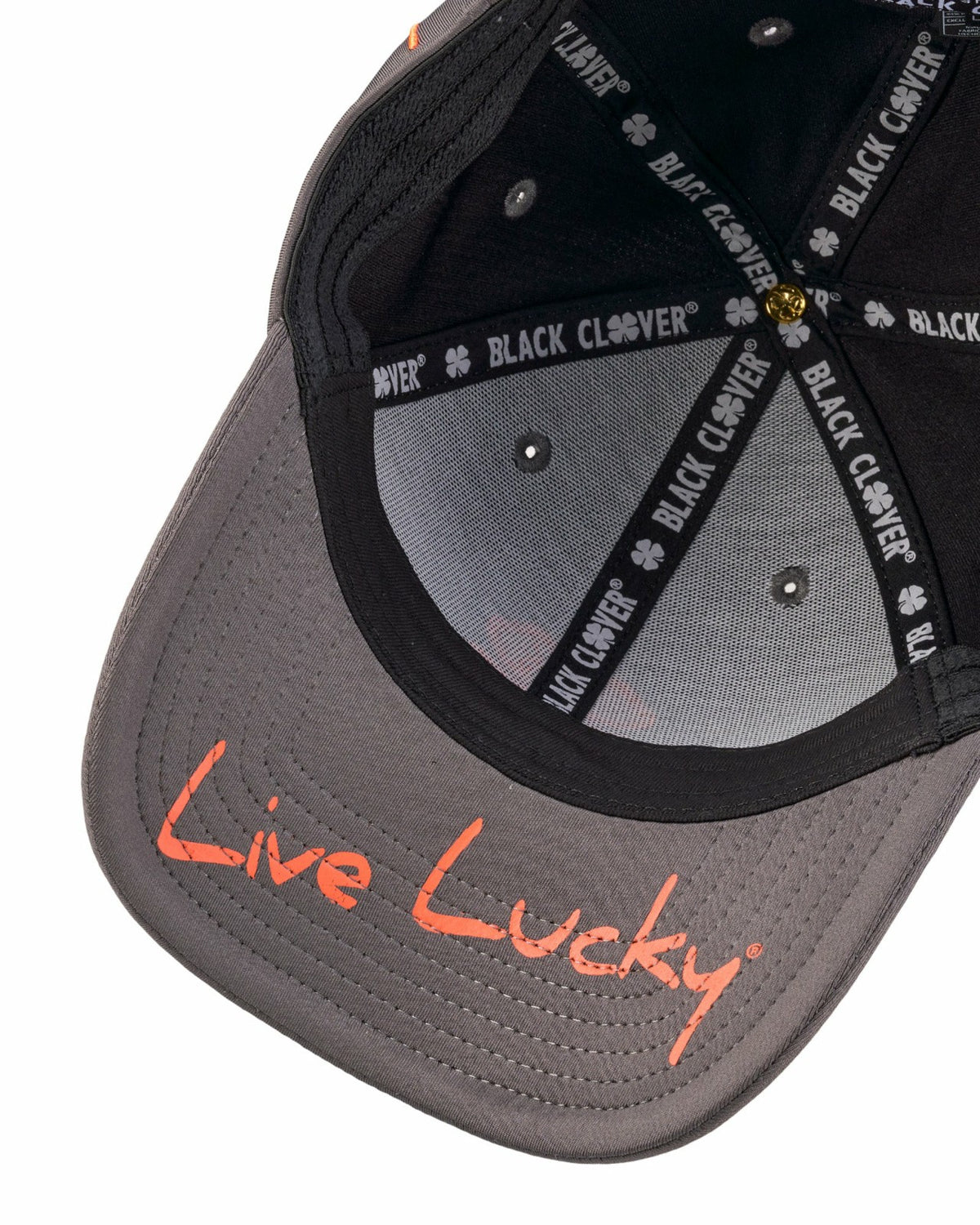 Black Clover Dark Grey and Orange Premium Clover Hat for Golf and Lifestyle