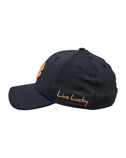 Black Clover Orange and Black Premium Clover Hat for Golf and Lifestyle