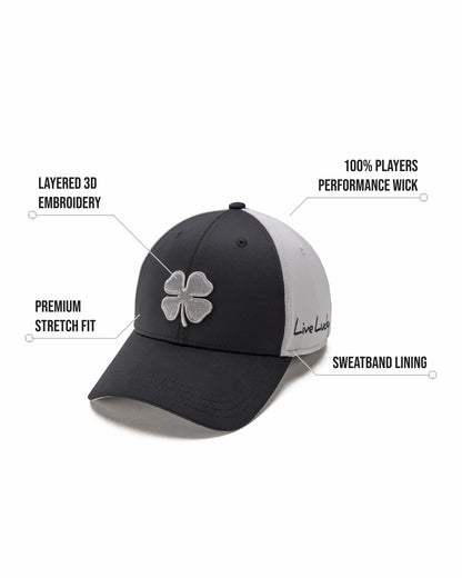 Black Clover Grey and Black Premium Clover Hat for Golf and Lifestyle