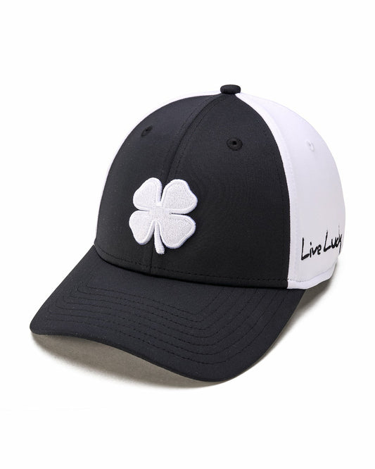 Black Clover White and Black Premium Clover Hat For Golf and Lifestyle