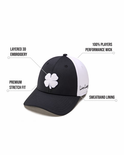 Black Clover White and Black Premium Clover Hat For Golf and Lifestyle