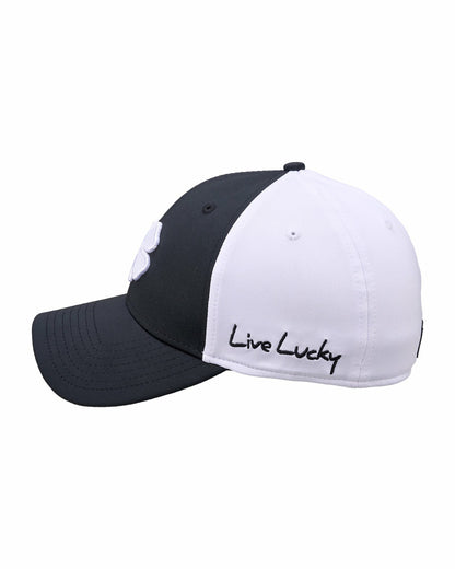 Black Clover White and Black Premium Clover Hat For Golf and Lifestyle