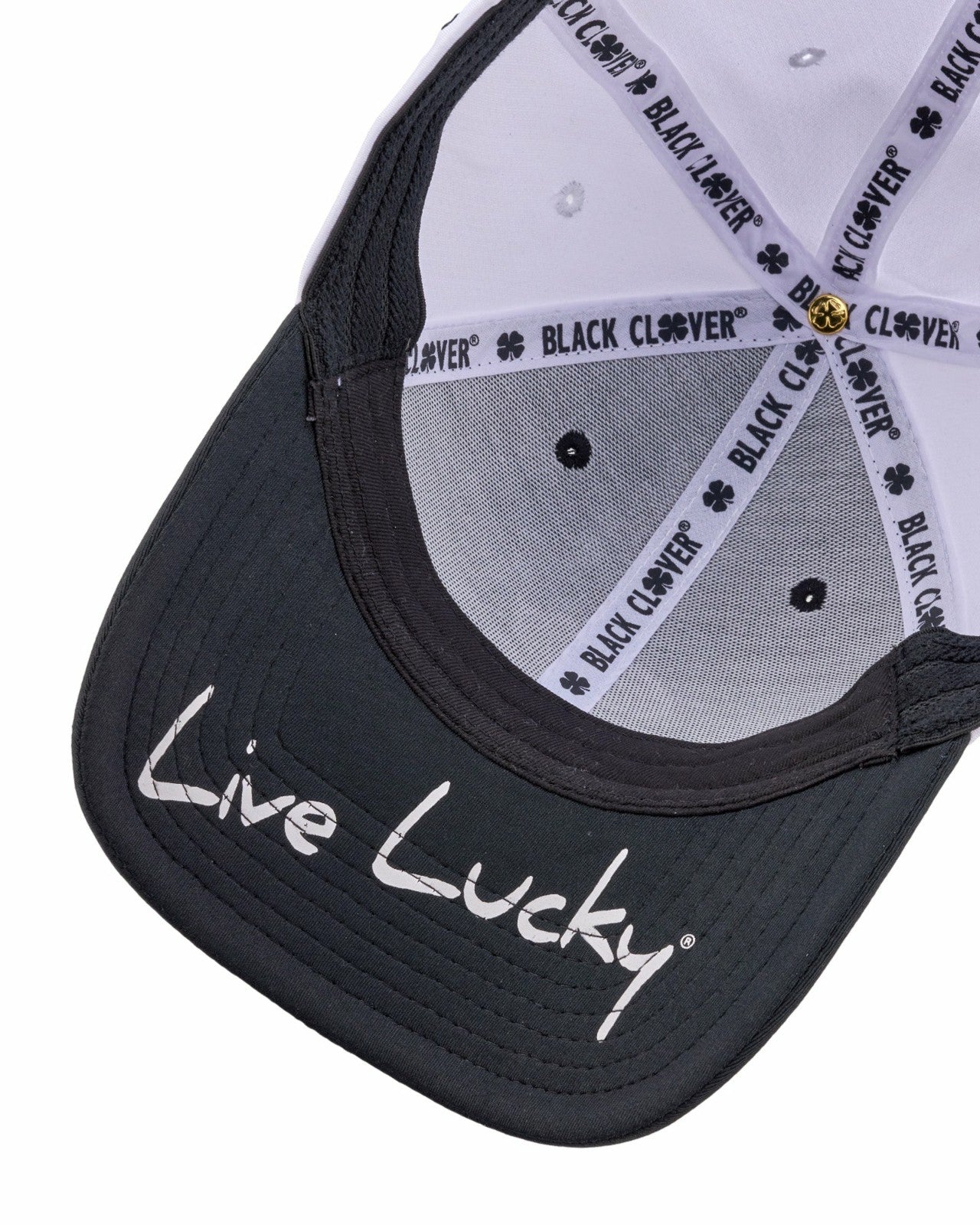 Black Clover White and Black Premium Clover Hat For Golf and Lifestyle
