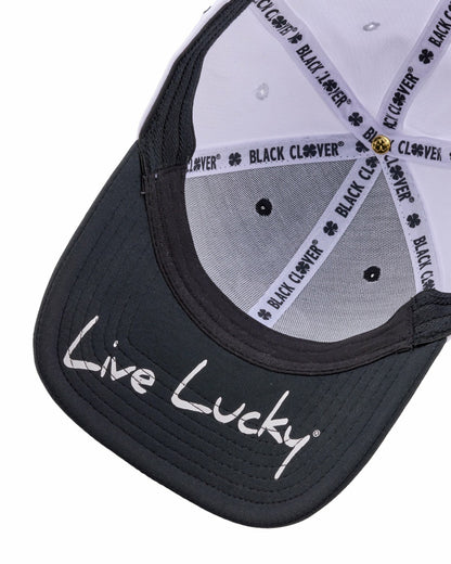 Black Clover White and Black Premium Clover Hat For Golf and Lifestyle