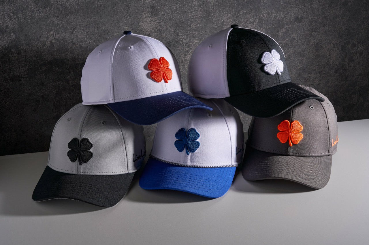 Black Clover White and Black Premium Clover Hat For Golf and Lifestyle