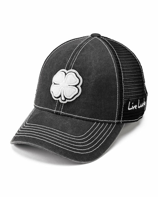 Black Clover Vintage Two-Tone Black Golf Hat with Black Mesh