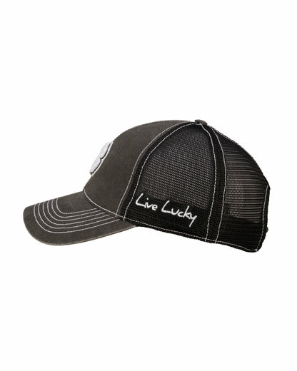 Black Clover Vintage Two-Tone Black Golf Hat with Black Mesh