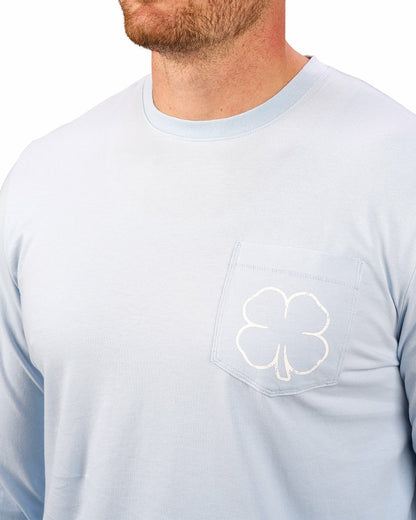 Black Clover Retro Long-Sleeved Light Blue Graphic T-Shirt