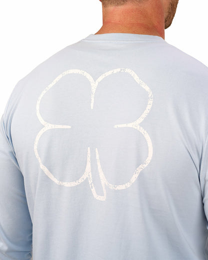 Black Clover Retro Long-Sleeved Light Blue Graphic T-Shirt