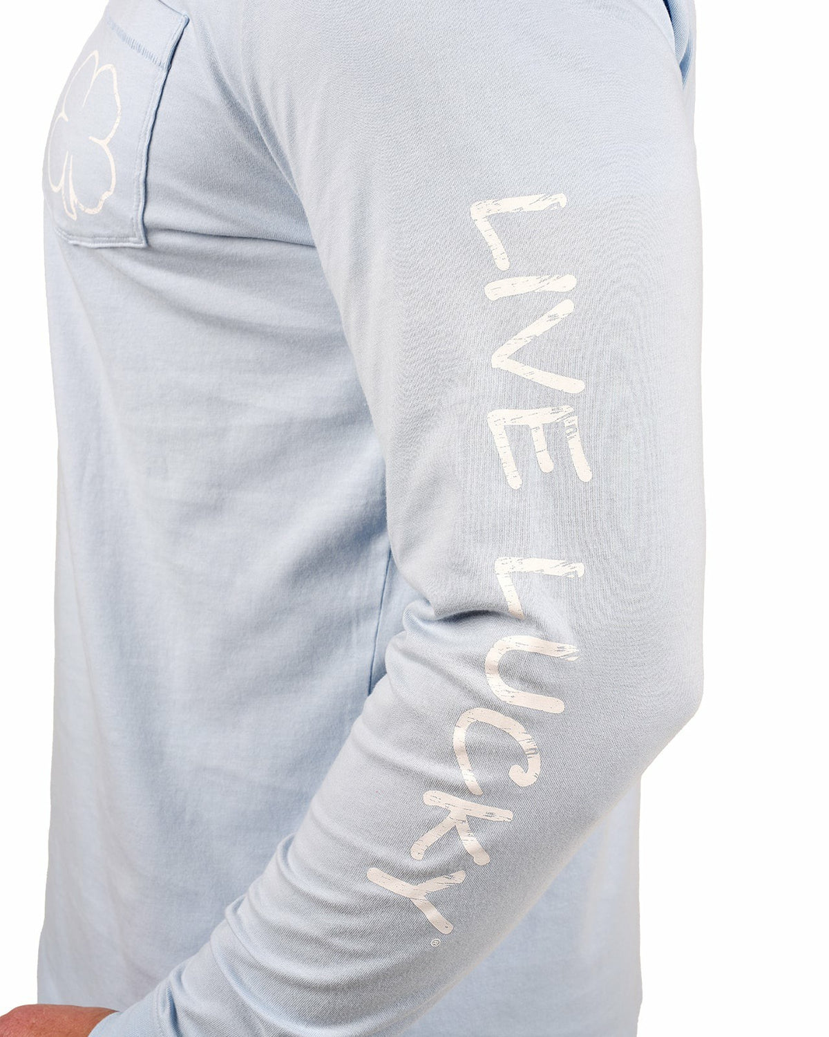 Black Clover Retro Long-Sleeved Light Blue Graphic T-Shirt