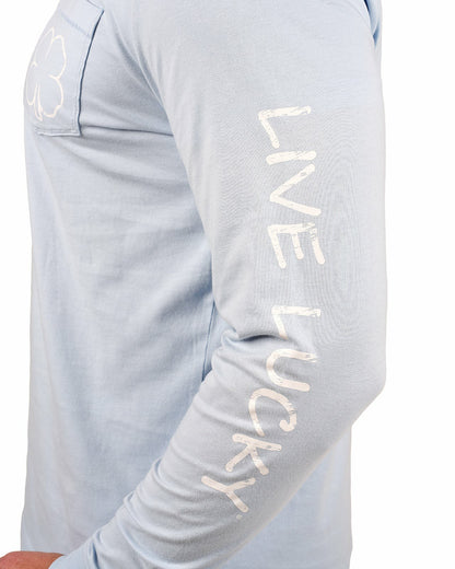 Black Clover Retro Long-Sleeved Light Blue Graphic T-Shirt