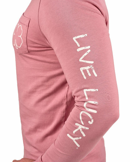 Black Clover Retro Long-Sleeved Pastel Pink Graphic T-Shirt